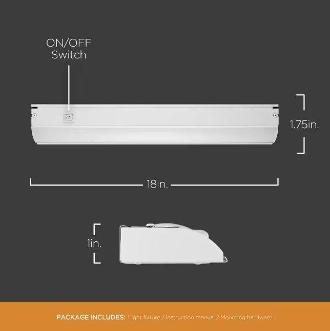 ULTRA PROGRADE ProWire Direct Wire 18 in. LED White Under Cabinet Light