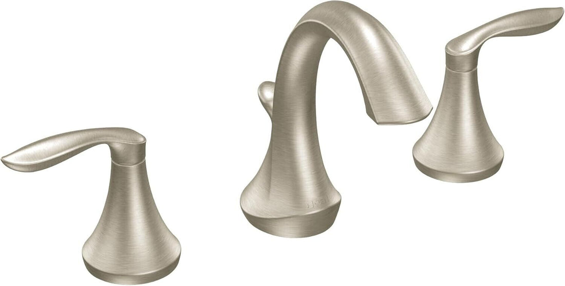 MOEN Eva T6420BN Widespread 2-Handle High-Arc Bathroom Faucet Trim Kit in Brushed Nickel (Valve Not Included)