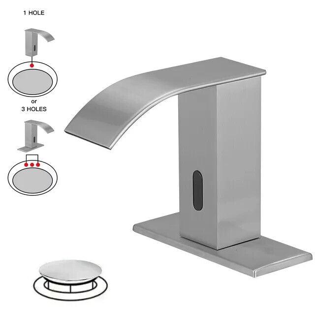 BWE Battery Powered Touchless Single Hole Bathroom Faucet Motion Sensor