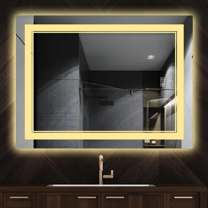 NEUTYPE 32 in. x 24 in. Modern Rectangular Frameless LED Bathroom Vanity Mirror - Like New