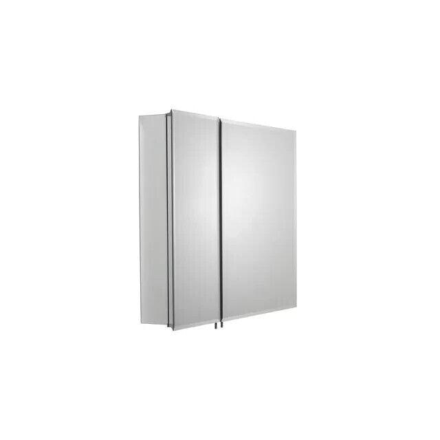 Croydex Halton Double Door Aluminium Bathroom Medicine Cabinet 30x26 In Chrome