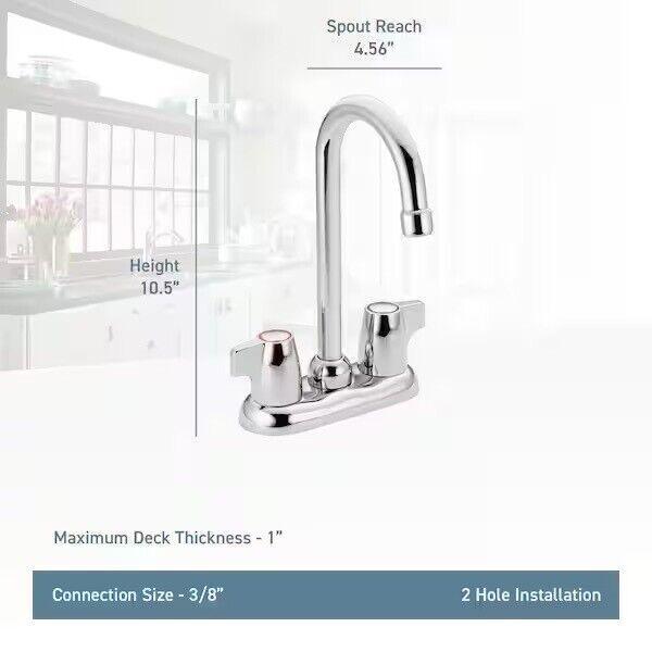 Moen 4903 Chrome Chateau Double Handle Bar Faucet