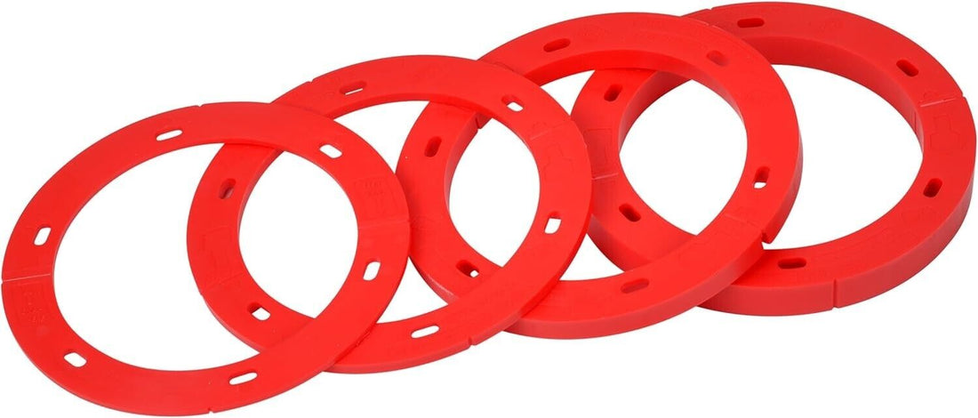Oatey Set-Rite Toilet Flange Spacer Kit Red Polypropolene Kit with 4 Spacers - Like New