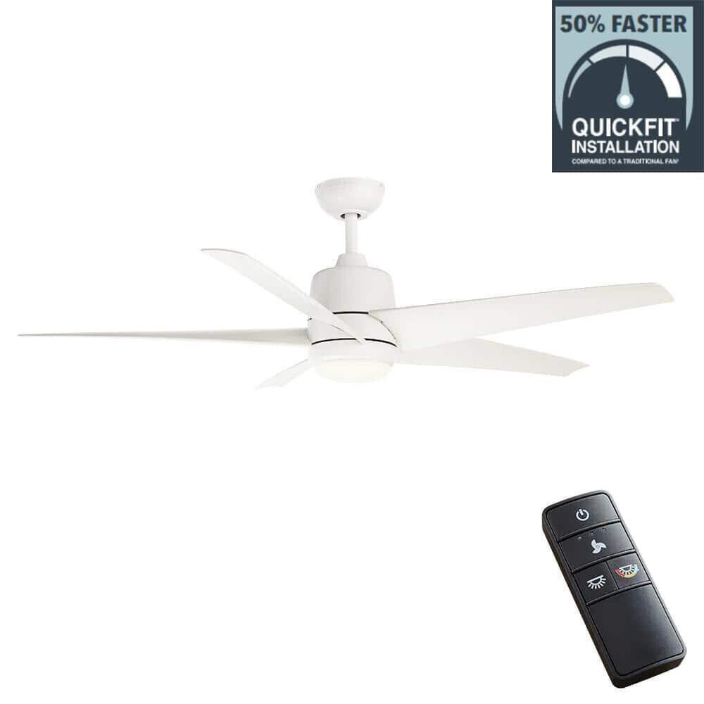 Mena 54 in. White Color Integrated LED Indoor/Outdoor Matte White Ceiling Fan