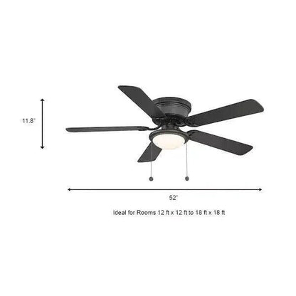 Hugger 52 in. LED Indoor Black Ceiling Fan with Light Kit - Like New