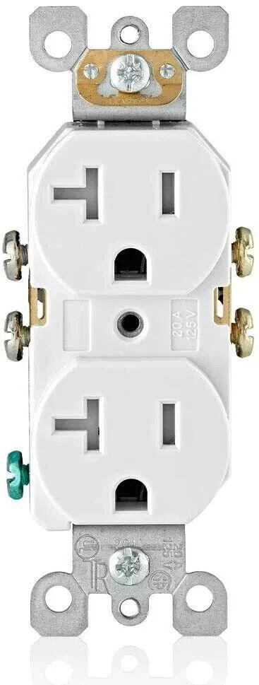 LEVITON T5820 20 Amp 125V WHITE Preferred Tamper Resistance Duplex Power Outlet