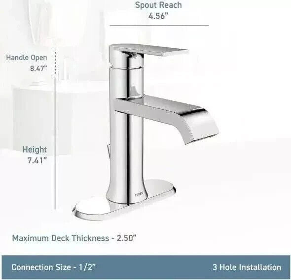 Moen WS84760SRN Genta Single-Handle Bathroom Faucet Brushed Nickel - Like New