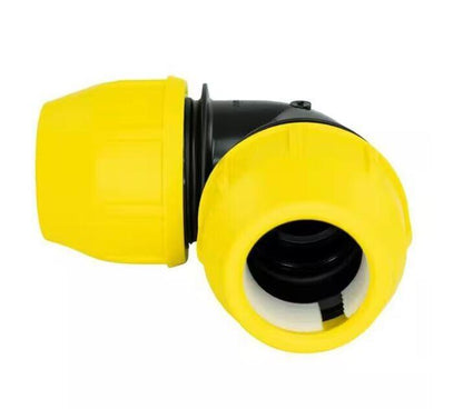 HOME-FLEX 2 in. IPS DR 11 Underground Yellow Poly Gas Pipe 90-Degree Elbow