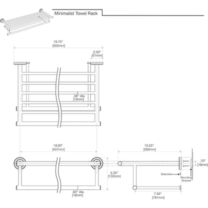 Gatco Latitude II 1-Bar Wall Mounted Towel Rack in Satin Nickel - Like New