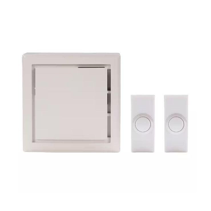 Hampton Bay Wireless Plug-In Doorbell Kit with 2 Wireless Push Buttons, White