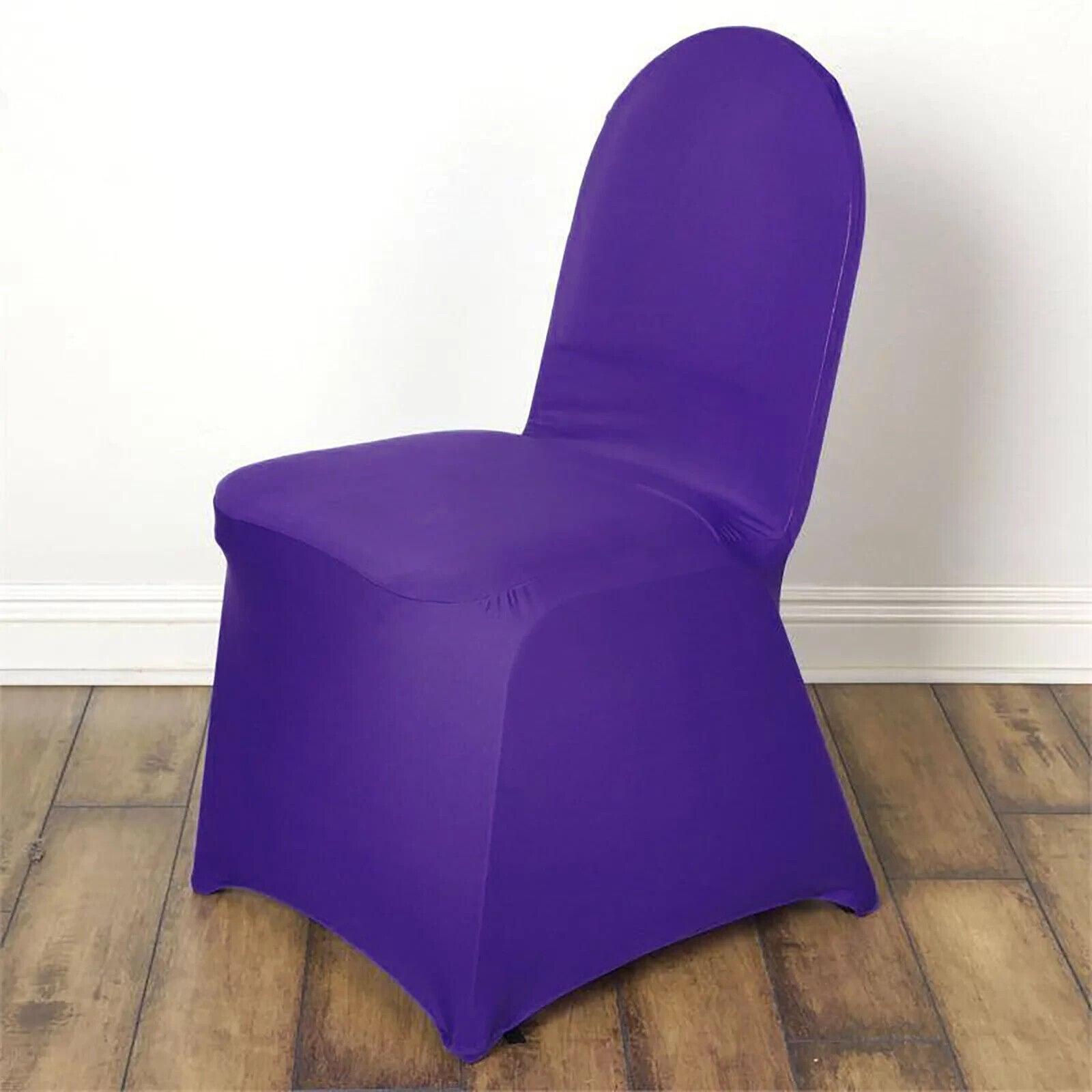 Efavormart Purple Stretchy Spandex Fitted Banquet Chair Cover