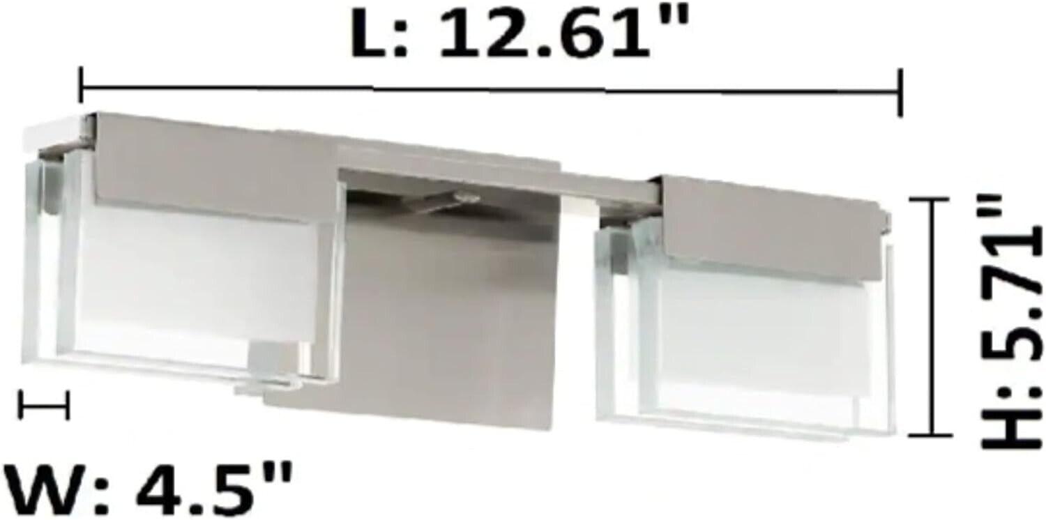 Home Decorators VICINO 2-Light Brushed Nickel Integrated LED Vanity Light