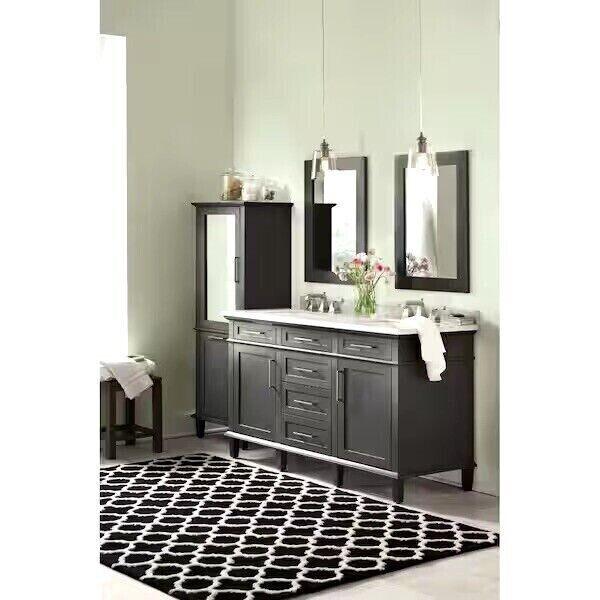 Home Decorators Sonoma 22” W x 30” H Rectangular Bathroom Mirror Dark Charcoal