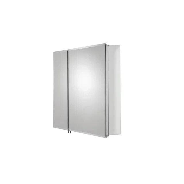 Croydex Halton Double Door Aluminium Bathroom Medicine Cabinet 30x26 In Chrome