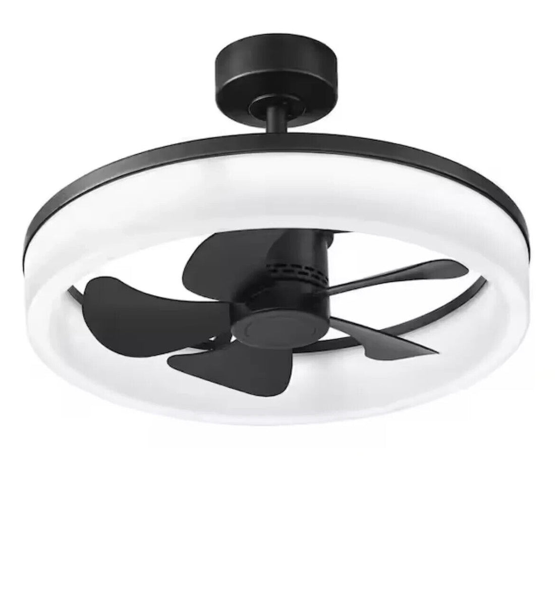 Home Decorators Ceiling Fan w/ Light 23&quot; Color Changing Bladeless Matte Black - Like New