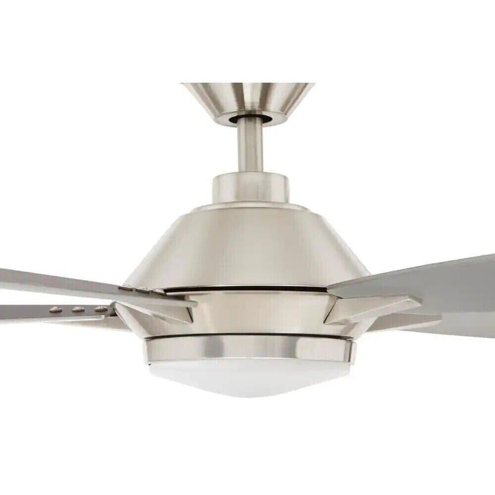 HOME DECORATORS Wilmington 52 in. LED Brushed Nickel Ceiling Fan, Light, Remote