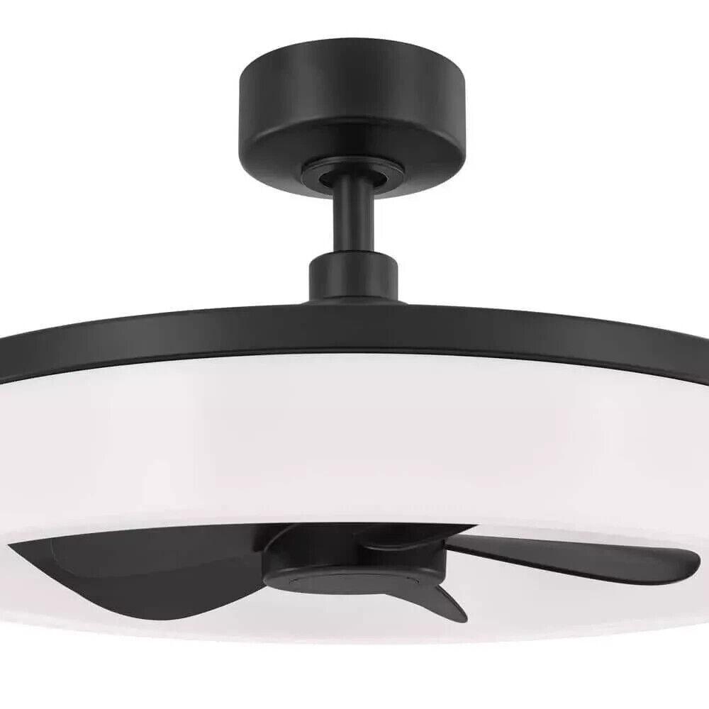 Home Decorators Ceiling Fan w/ Light 23&quot; Color Changing Bladeless Matte Black - Like New