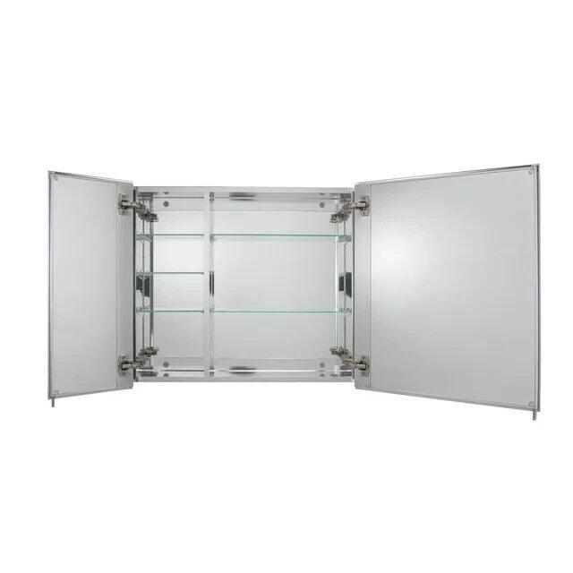 Croydex Halton Double Door Aluminium Bathroom Medicine Cabinet 30x26 In Chrome