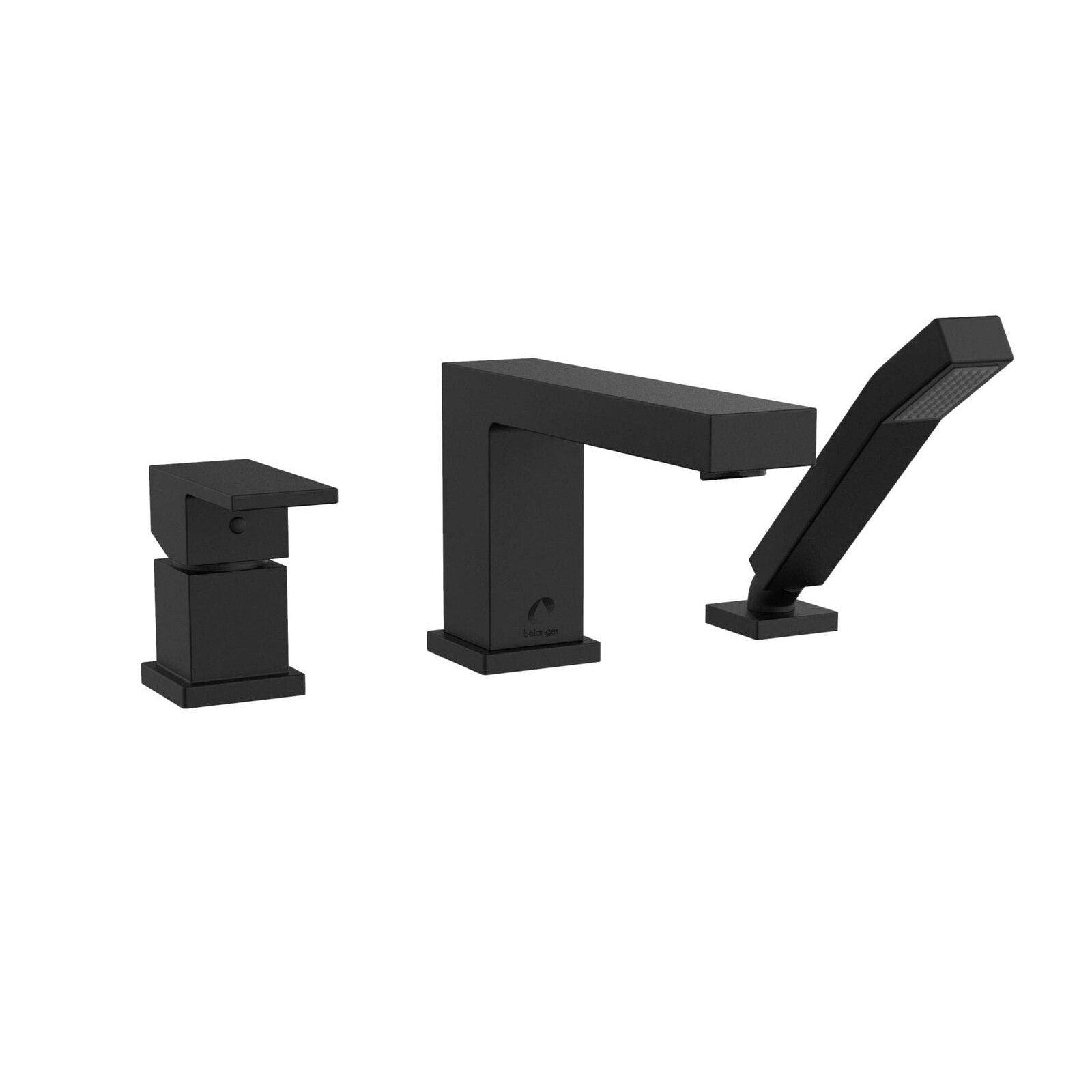 Belanger QUA43CMB Single Handle Deck Mount Roman Tub Filler, Matte Black