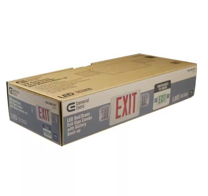 Commercial Electric Combo 14-Watt Equivalent Integrated LED White Exit Sign - Like New