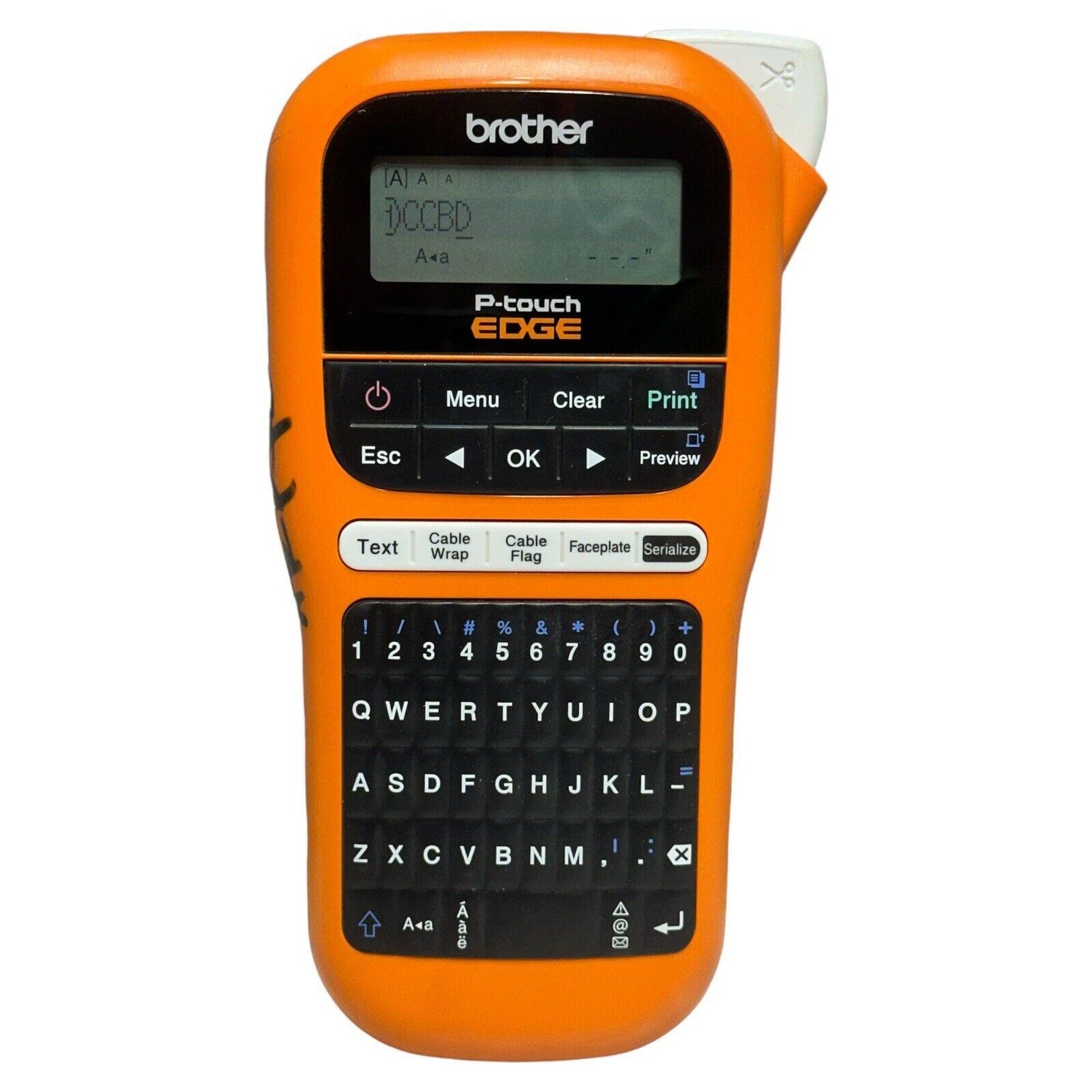 Brother PT-E105 P-Touch Edge Handheld Industrial Label Maker - Orange - Very Good