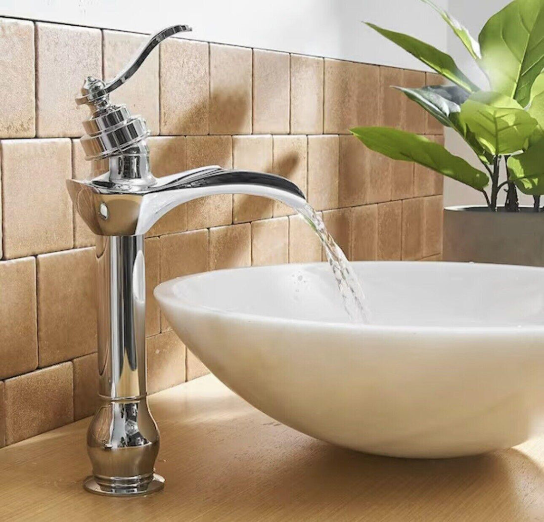 Waterfall Single Hole Single-Handle Vessel Bathroom Faucet in Polished Chrome