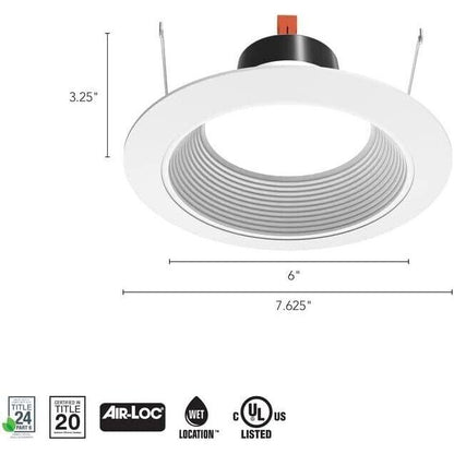 Juno Lighting 6 in. 2700K Soft White LED 700 Lumen Retrofit Downlight Baffle