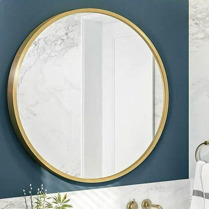 Dcenta 32 in. x 32 in. Round Single Simple Aluminum Framed Wall Mounted Mirror