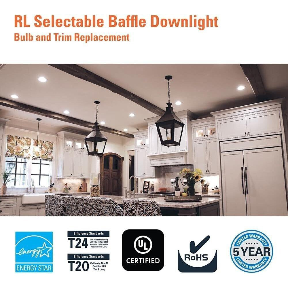 HALO RL56 Series 5/6-inch recessed LED.Selectable CCT Integrated LED Matte White