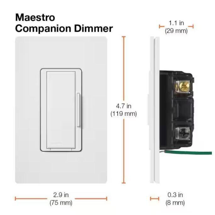 Lutron Maestro 600W Multi-Location Companion Dimmer (MA-RR-WH)