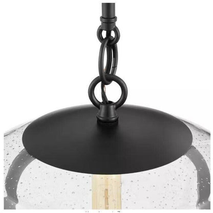 Home Decorators Collection Desmond 60-Watt 1-Light Black Pendant