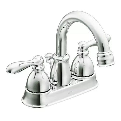 Moen Caldwell WS84667 Chrome 4-in centerset 2-Handle WaterSense Bathroom Sink Faucet with Drain