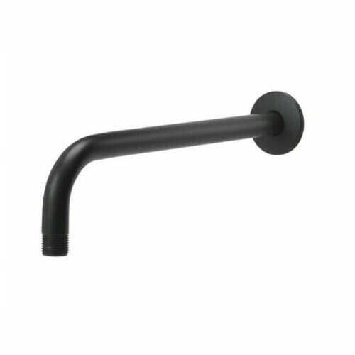 Glacier Bay 12 in. Raincan Shower Arm with Flange in Matte Black Finish