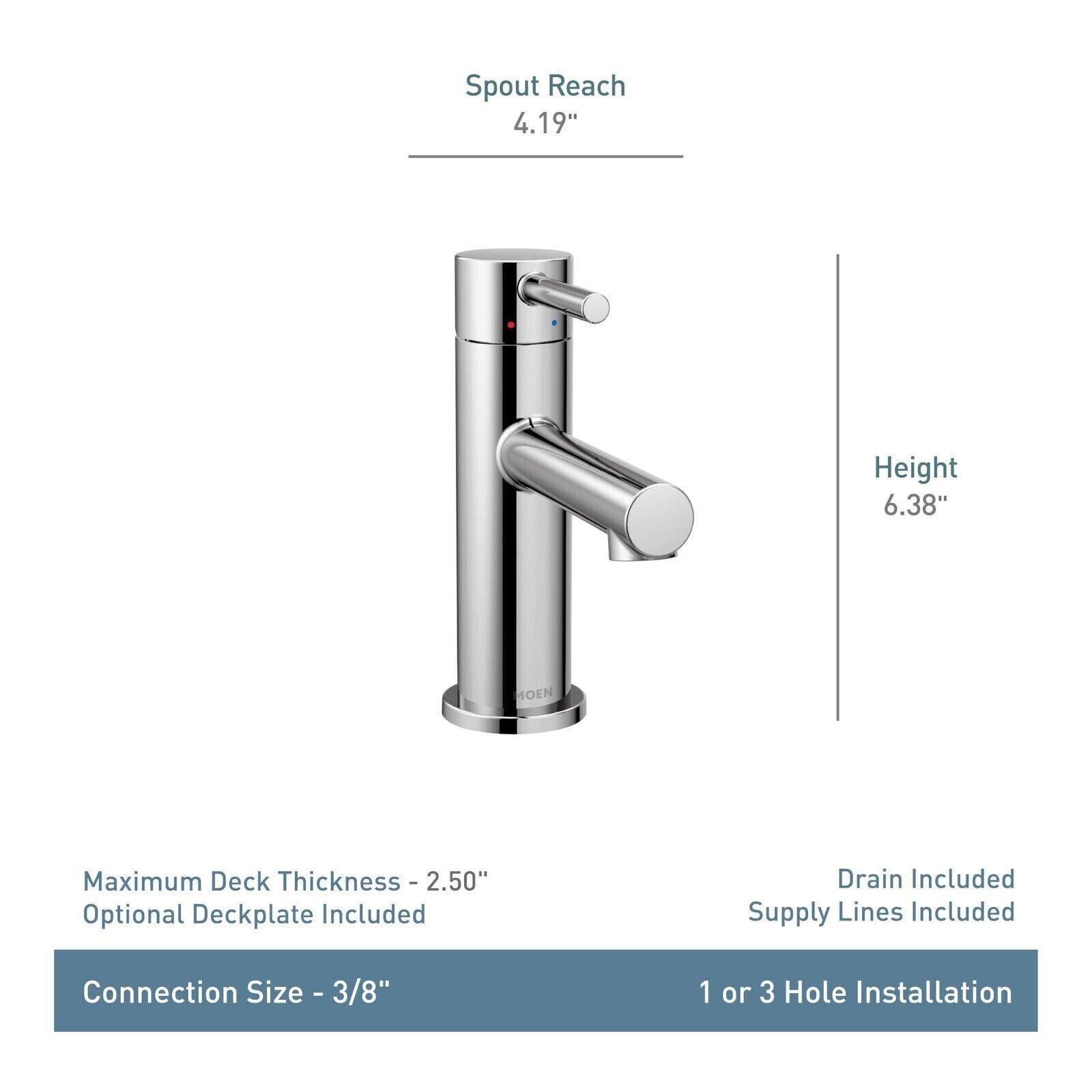 Moen 6190 Align 1.2 GPM 1 Hole Bathroom Faucet - Nickel