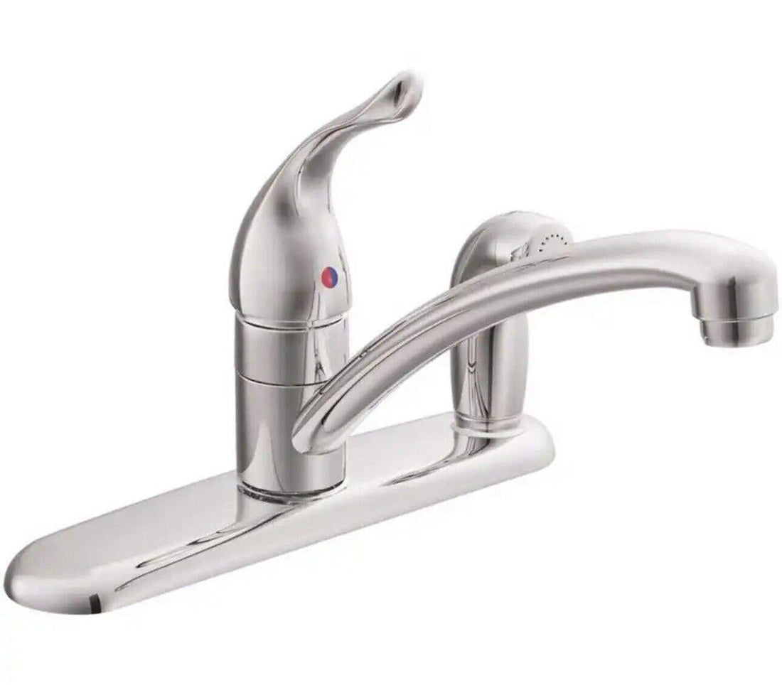 Moen 7434 Chrome Chateau Single Handle Kitchen Faucet With Side Spray