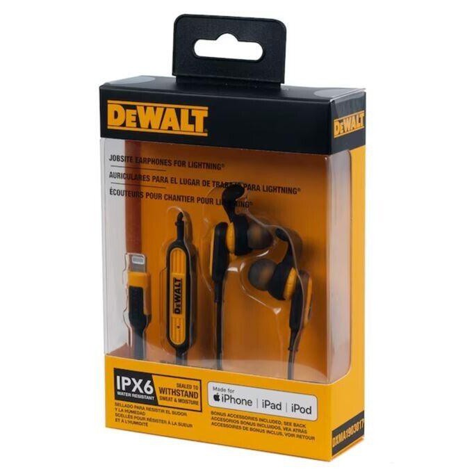 DEWALT Jobsite Earphones Lightning iPhone iPad iPod IPX6 DXMA1903017  - Like New