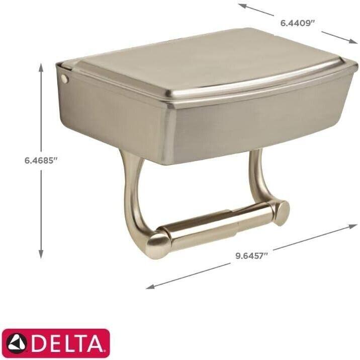 Delta EXTEN50-BN Extensions Privacy Box w/ Toilet Paper Holder, Brushed Nickel - Like New