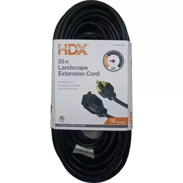 HDX 55 Ft. 16/3 Green Outdoor Extension Cord (1-Pack)