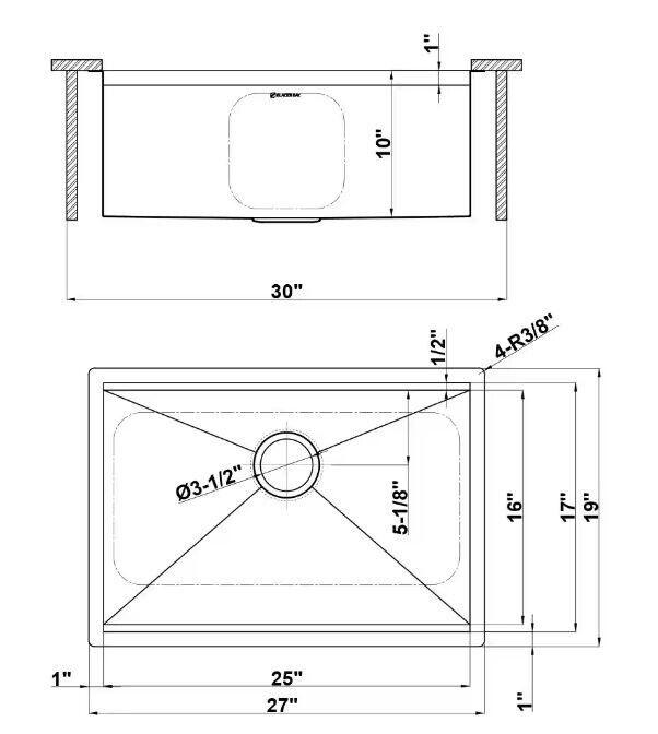 Glacier Bay 27 in. Undermount Single Bowl 18 Gauge Stainless Steel Kitchen Sink