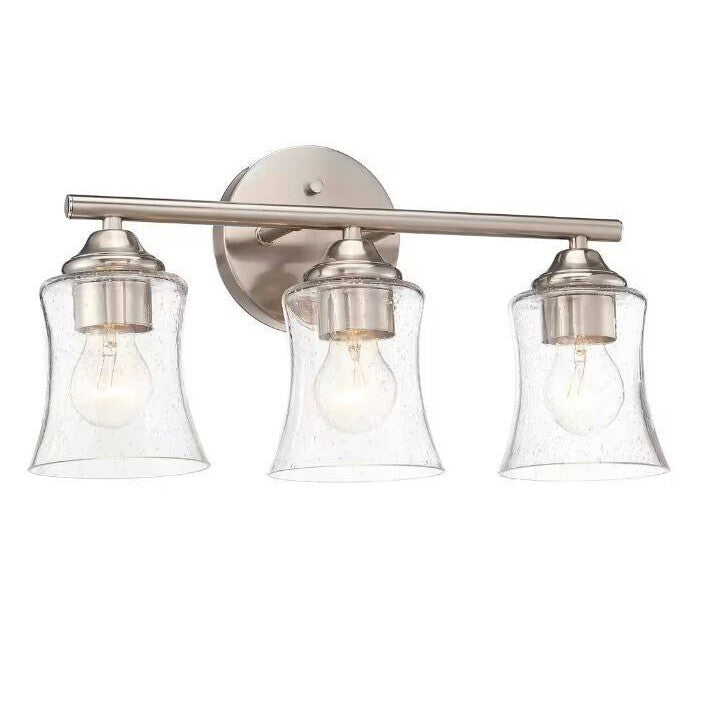 Pia Ricco 17.69 in. 3-Light Bathroom Light Fixtures Brushed Nickel Vanity Light