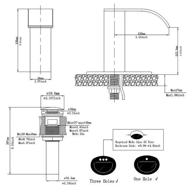 BWE Battery Powered Touchless Single Hole Bathroom Faucet Motion Sensor