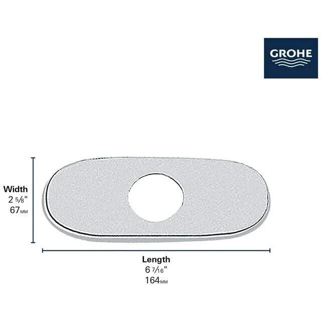 Grohe Universal 6-7/16&quot; Escutcheon Platewith Starlight Technology - Chrome