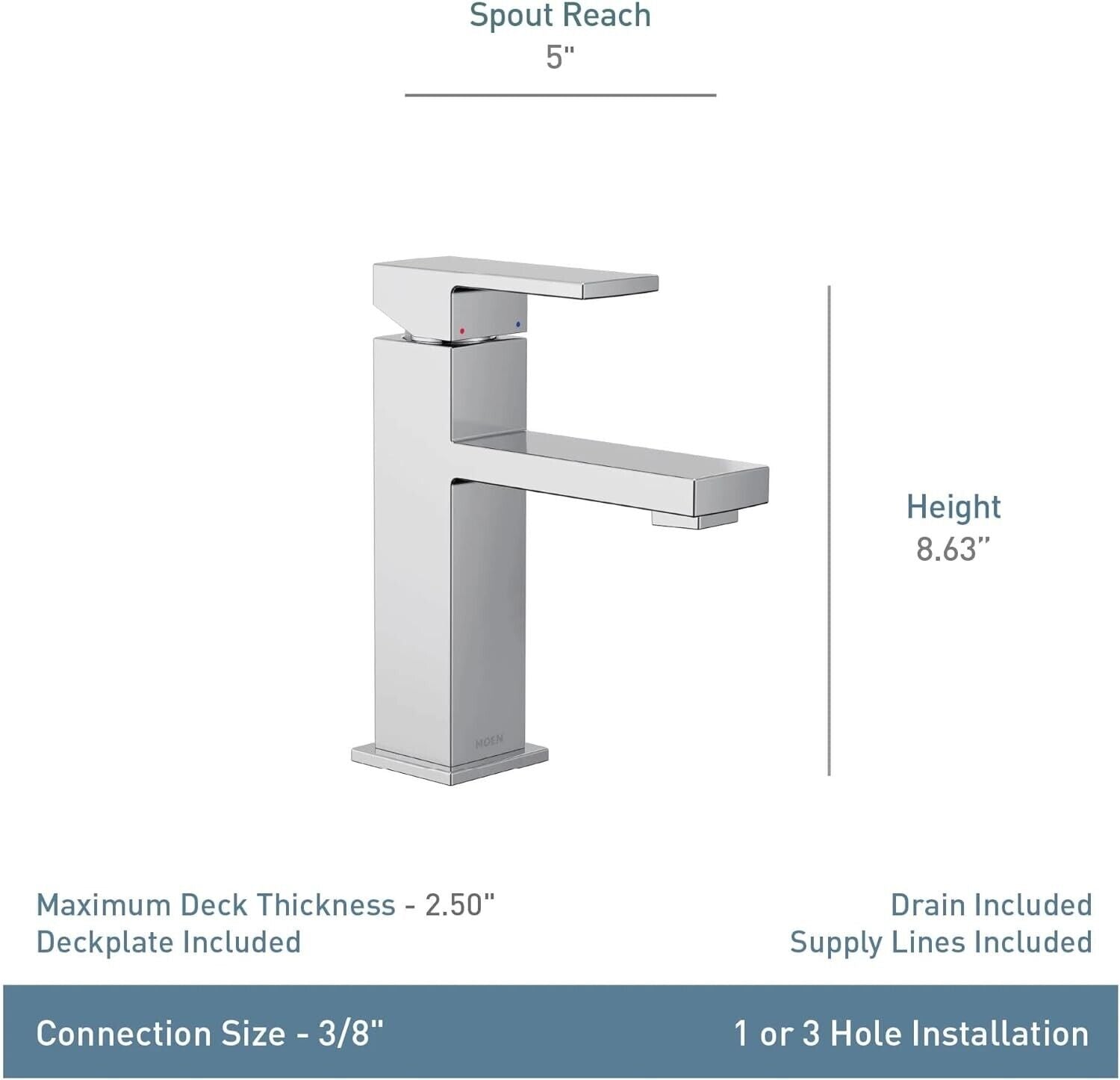 Moen Revyl 84771BZG Single Hole Single Handle Bathroom Faucet in Bronzed Gold