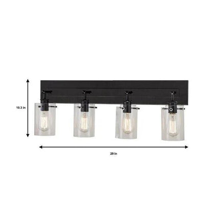 Hampton BayRegan 29.13 in. 4-Light Espresso Vanity Light with Clear Glass Shades - Like New