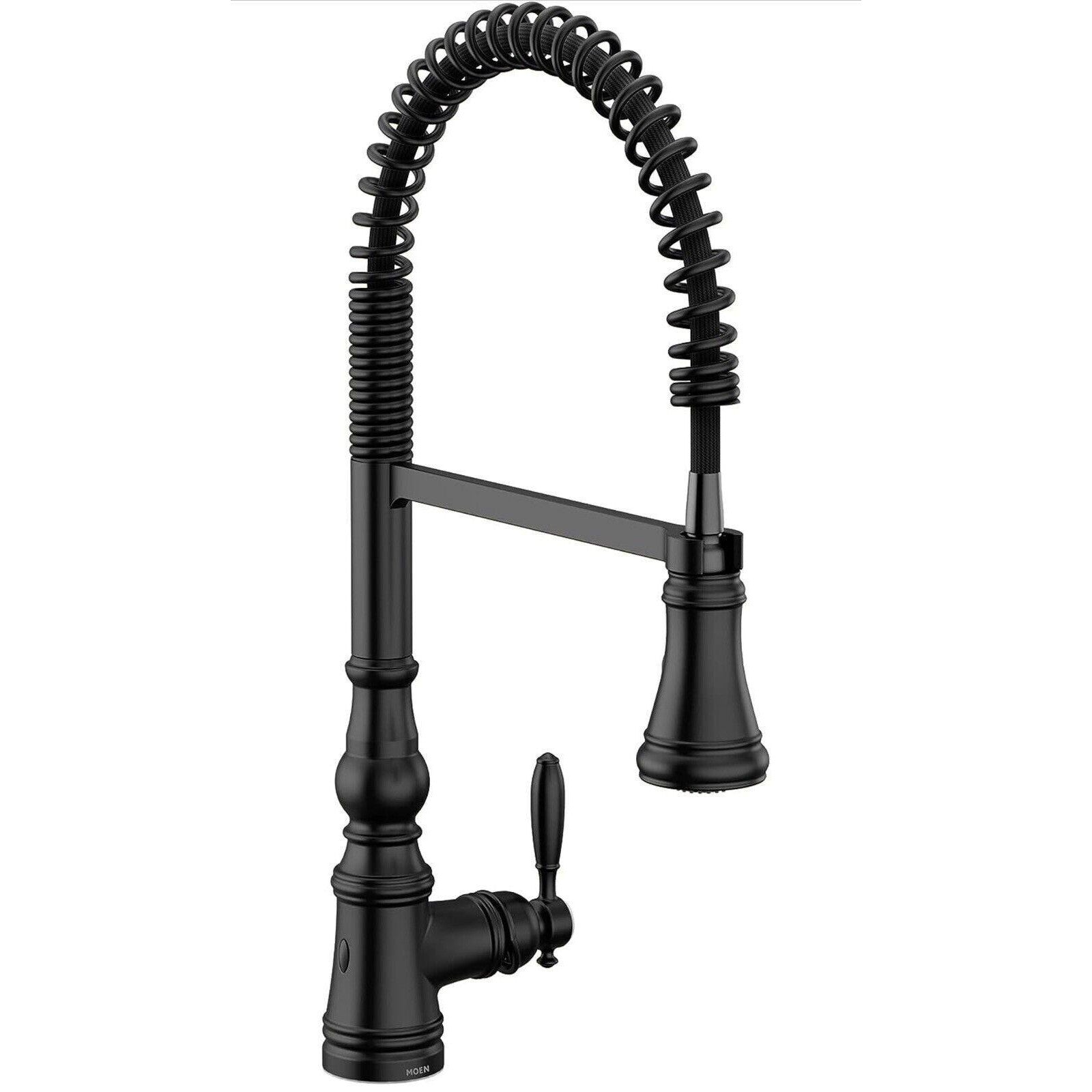 Moen S73104EWBL Weymouth Single Handle Pre-Rinse Spring Pulldown Kitchen Faucet