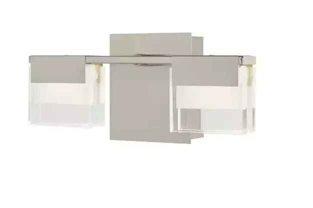 Home Decorators VICINO 2-Light Brushed Nickel Integrated LED Vanity Light