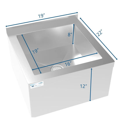 Koolmore MPS-1922123 Stainless Steel Commercial Mop Sink 22&quot;W X 19&quot;D X 12&quot;H