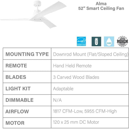 Generation Lighting Transitional Alma Smart Indoor/Outdoor 52&quot; Ceiling Fan - Very Good