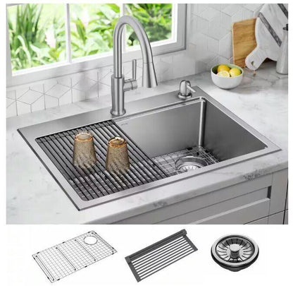 Delta Emery Stainless Steel 30 in. Single Bowl Undermount/Drop-In Kitchen Sink