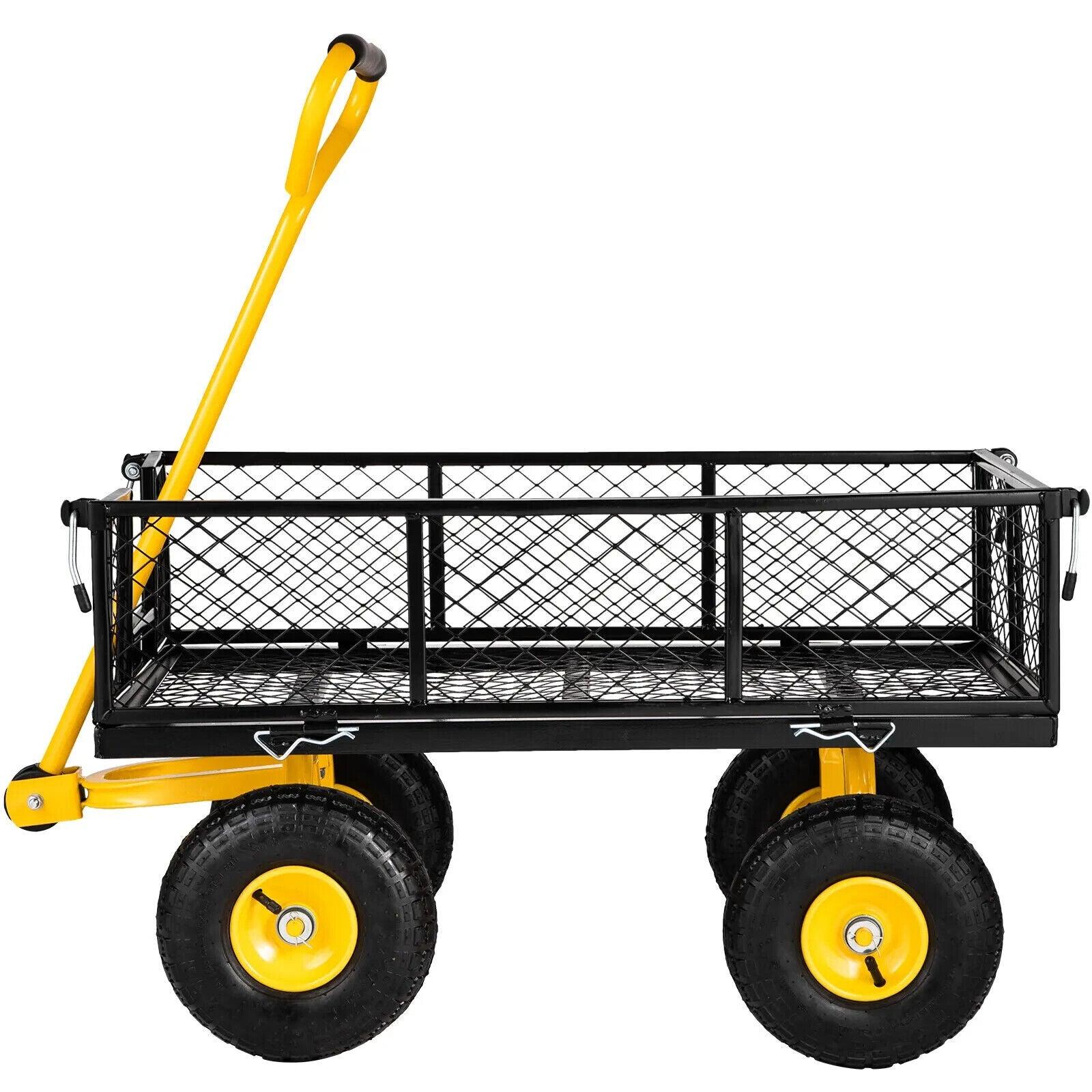 VEVOR Steel Garden Cart, Heavy Duty 500 lbs Capacity with 180° Rotating Handle